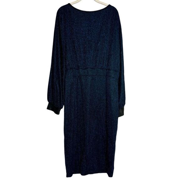 SHEIN Privé Surplice Neck Lantern Sleeve Bodycon Dress XL - Picture 2 of 11